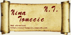 Nina Tomecić vizit kartica